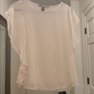 Forever 21 Cream top with ruffle sleeves